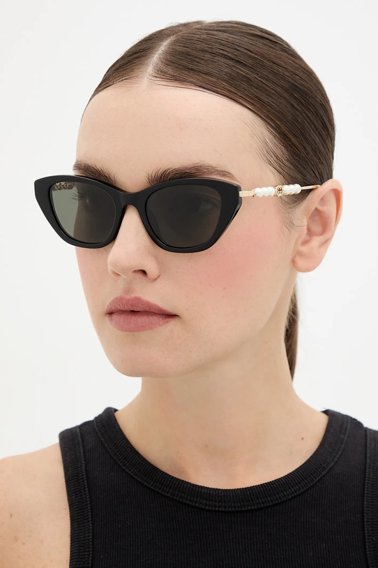 Gucci ochelari de soare neted cu detalii negru GG1968S