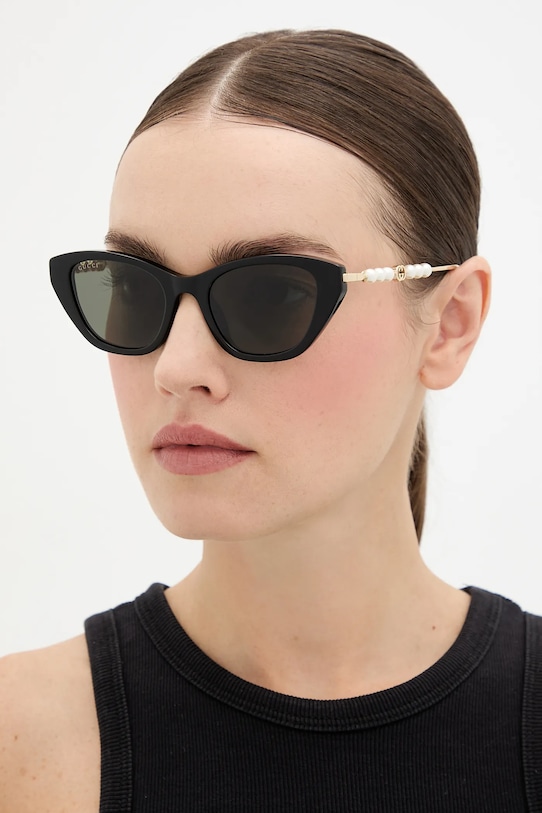 Gucci ochelari de soare neted cu detalii negru GG1968S