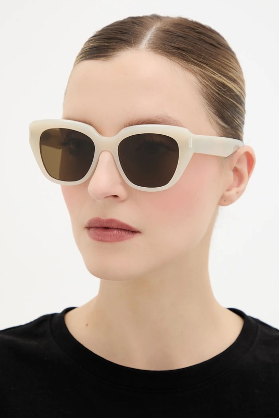 Saint Laurent okulary przeciwsłoneczne jednolita beżowy SL.827