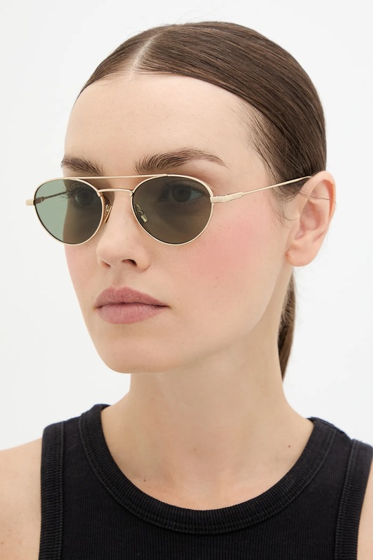 Солнцезащитные очки Saint Laurent авиатор золотой SL.97