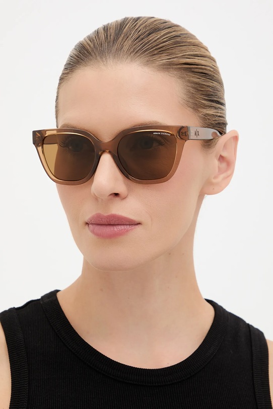 Armani Exchange okulary przeciwsłoneczne przezroczysta brązowy 0AX4164SU