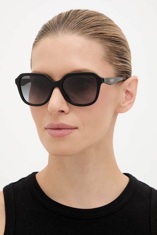 Coach ochelari de soare neted cu detalii negru 0HC8437U