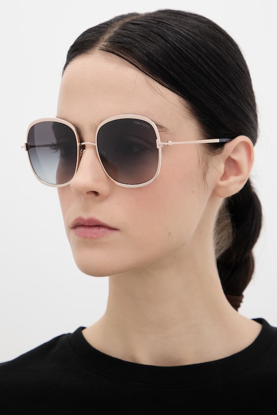 Tom Ford okulary przeciwsłoneczne kocie oczy złoty FT1320.5728W