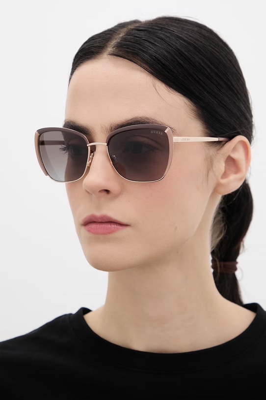 Guess okulary przeciwsłoneczne jednolita beżowy GU00218.5759F