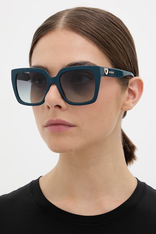 Love Moschino ochelari de soare pătrați femeiești turcoaz MOL099/S