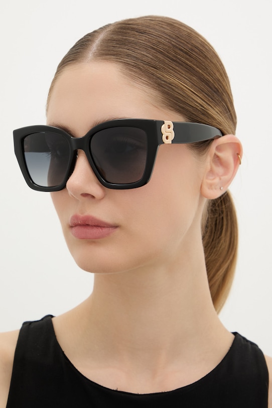 BOSS сонцезахисні окуляри жіночі однотонна з деталлю чорний BOSS.1938/G/S