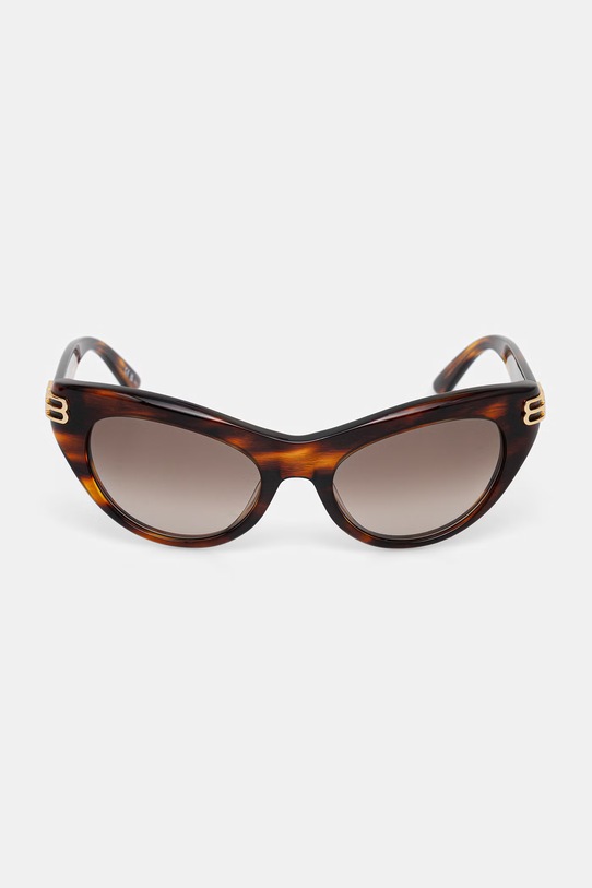 Balenciaga okulary przeciwsłoneczne kocie oczy damskie BB0466S brązowy AA00