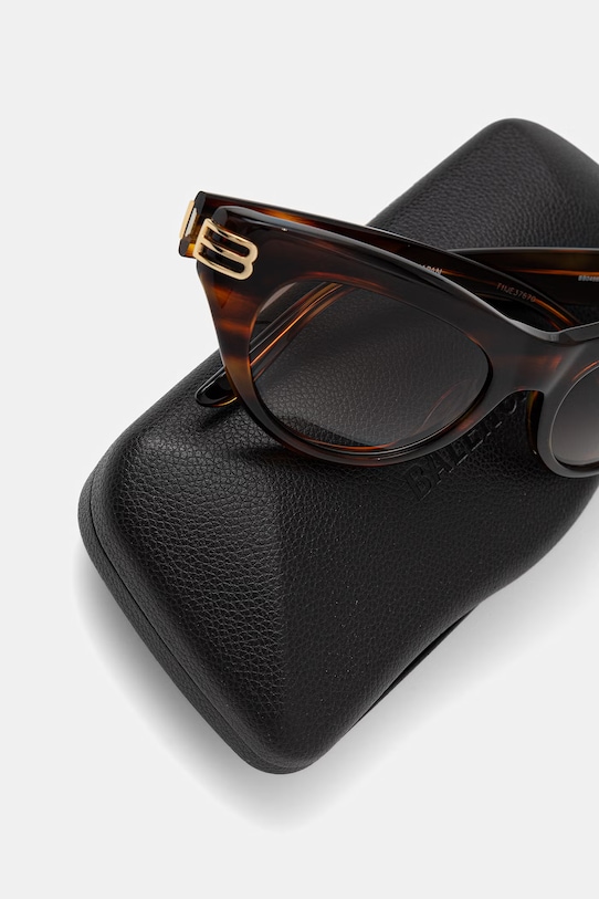 Akcesoria Balenciaga okulary przeciwsłoneczne kocie oczy damskie BB0466S brązowy