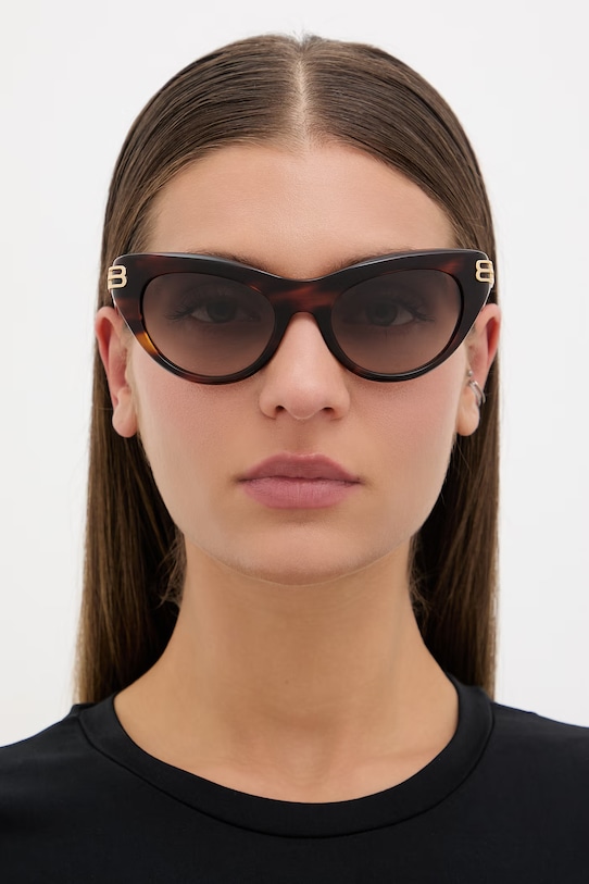 Balenciaga Slnečné okuliare typ mačacieho oka dámske BB0466S hnedá