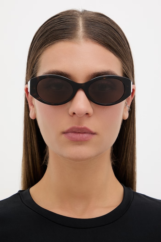 Balenciaga okulary przeciwsłoneczne okrągłe damskie BB0477SA brązowy