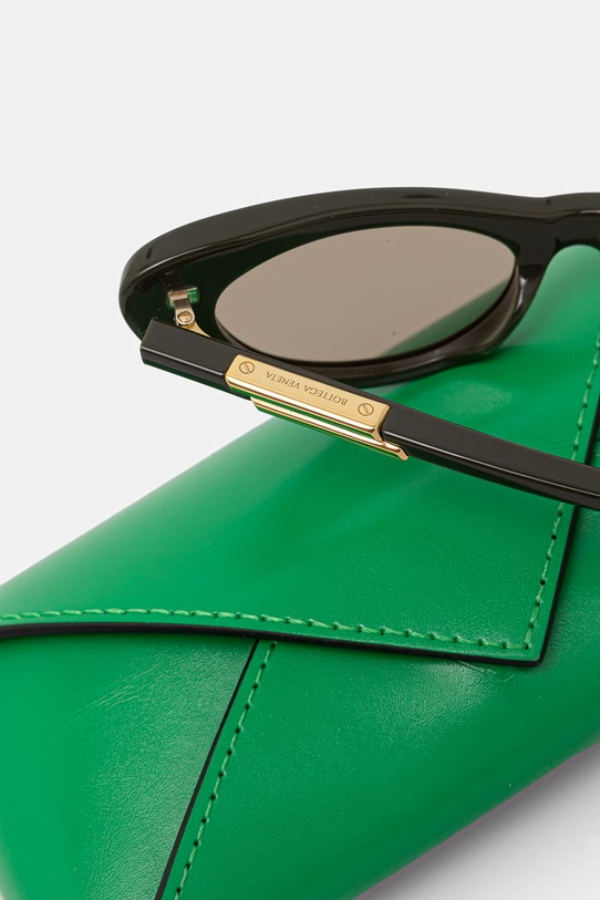 Akcesoria Bottega Veneta okulary przeciwsłoneczne kocie oczy damskie BV1447S zielony