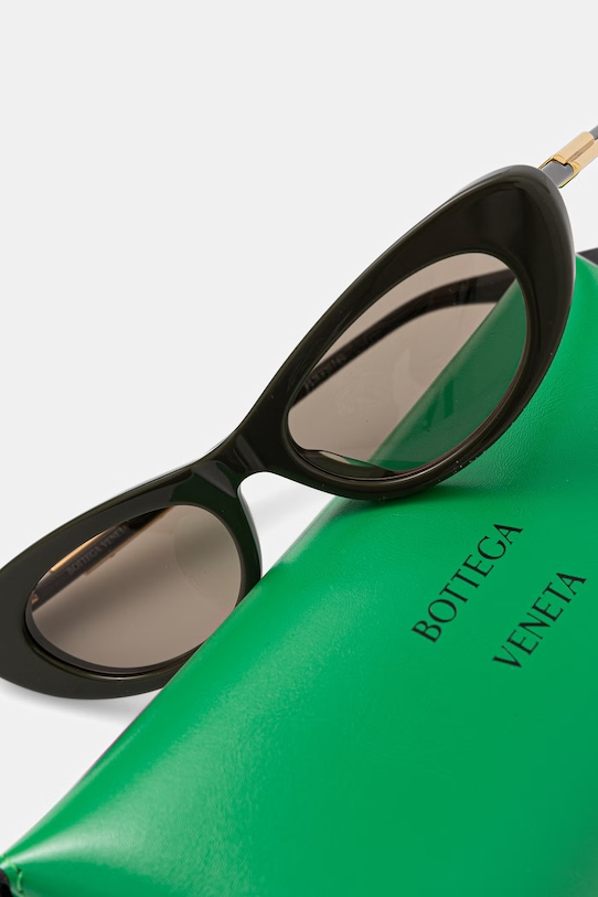 Bottega Veneta okulary przeciwsłoneczne kocie oczy damskie zielony BV1447S