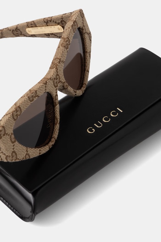 Akcesoria Gucci okulary przeciwsłoneczne kocie oczy damskie GG2019S beżowy