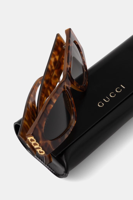 Akcesoria Gucci okulary przeciwsłoneczne kocie oczy damskie GG2040S brązowy