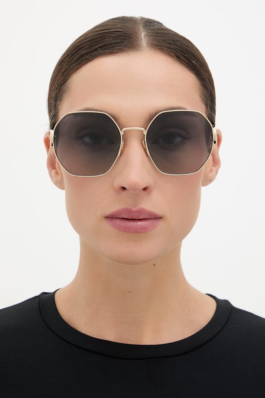 Gucci okulary przeciwsłoneczne damskie GG2046S złoty