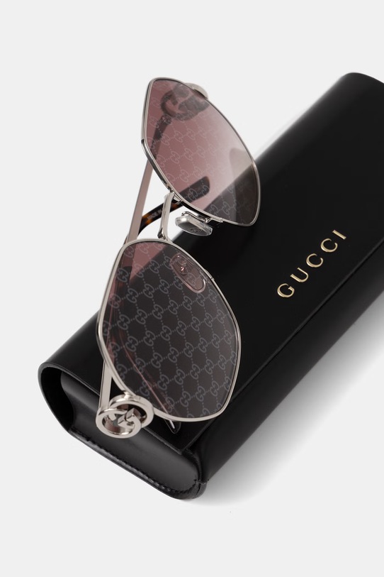 Akcesoria Gucci okulary przeciwsłoneczne damskie GG2046S srebrny