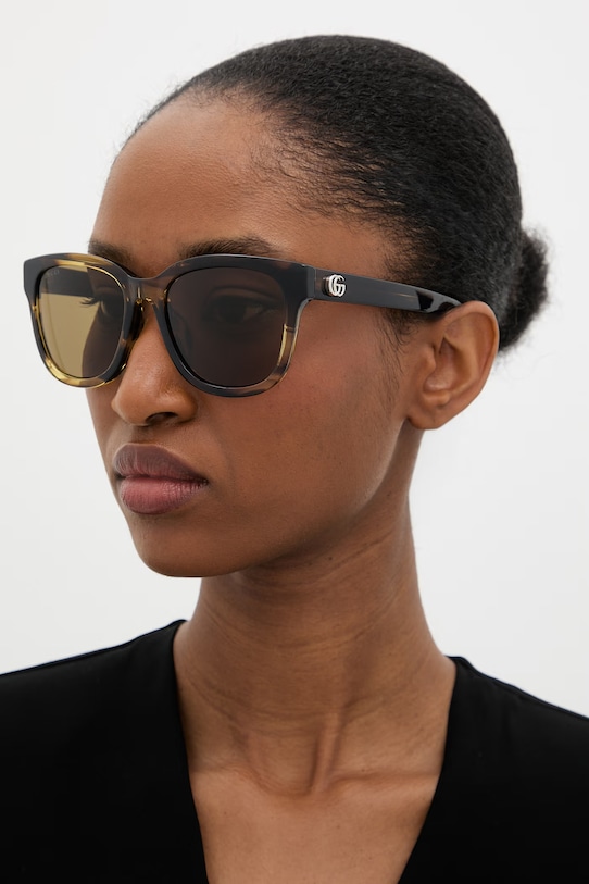 Gucci okulary przeciwsłoneczne wayfarer damskie brązowy GG2126SK