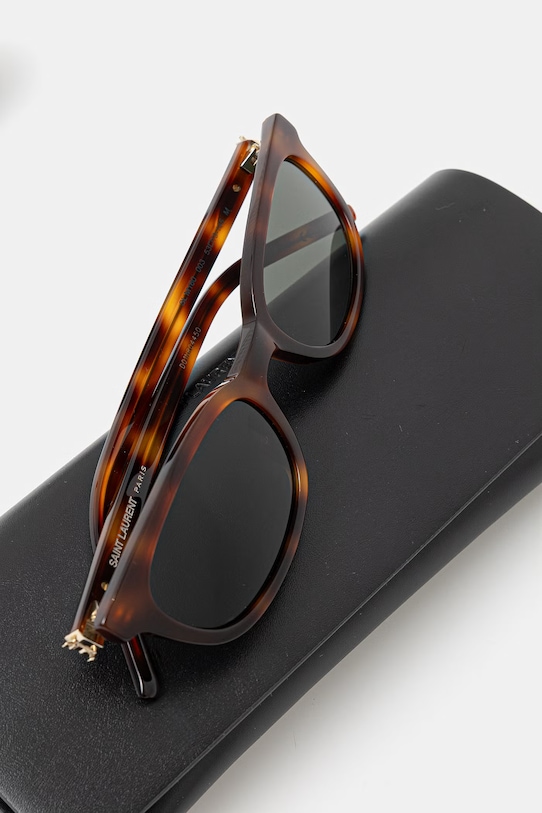 Akcesoria Saint Laurent okulary przeciwsłoneczne damskie SL.M160 brązowy