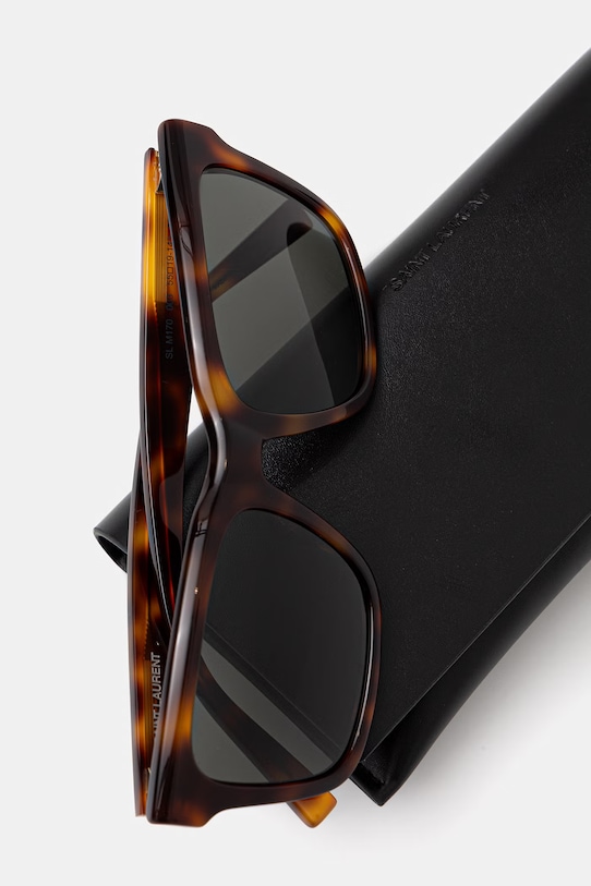 Akcesoria Saint Laurent okulary przeciwsłoneczne damskie SL.M170 brązowy