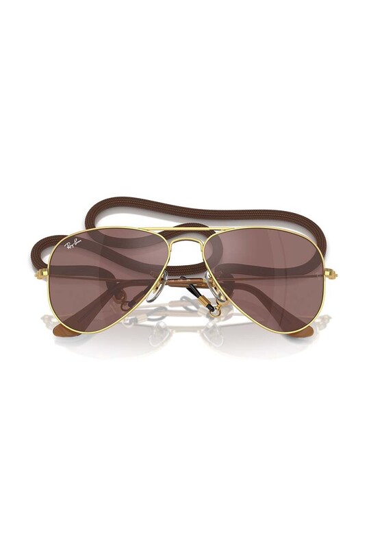 Ray-Ban okulary przeciwsłoneczne dziecięce JUNIOR AVIATOR 0RJ9506S.PPYH brązowy