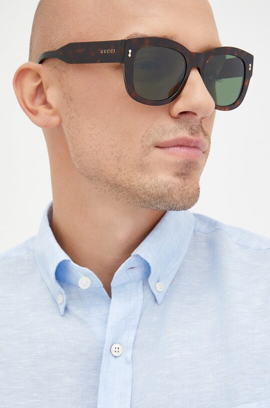 Gucci okulary przeciwsłoneczne jednolita brązowy GG1110S