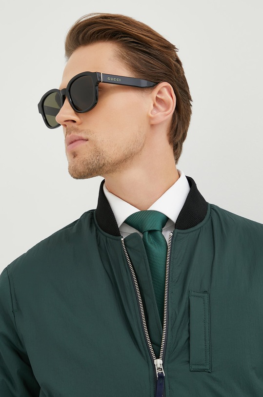 Gucci okulary przeciwsłoneczne jednolita zielony GG1140SK