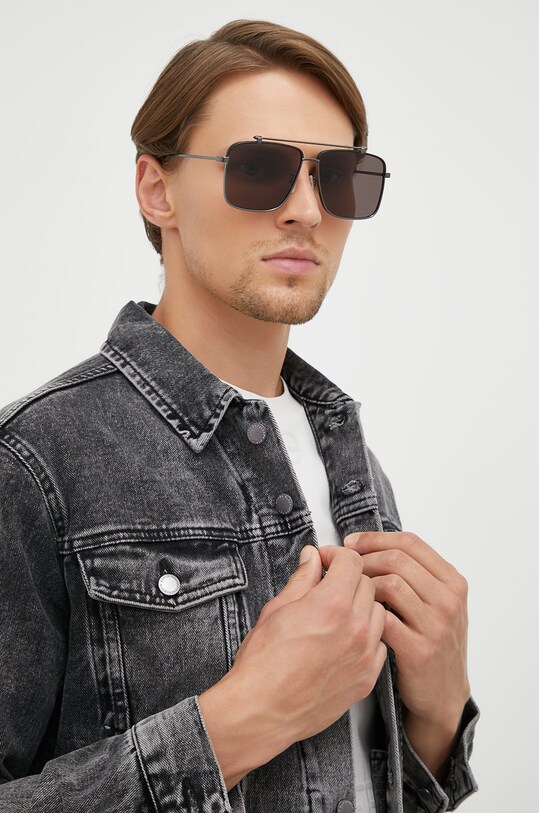 Alexander McQueen ochelari de soare uniforme gri AM0336S