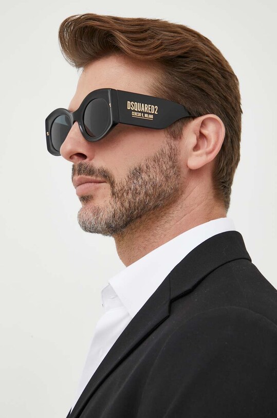 Сонцезахисні окуляри DSQUARED2 однотонна з деталлю чорний D2.0071/S