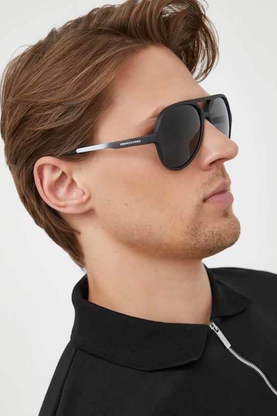 Armani Exchange okulary przeciwsłoneczne pilotki czarny 0AX4133S