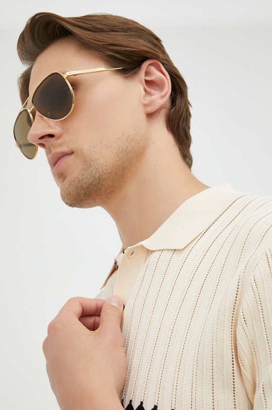 Bottega Veneta okulary przeciwsłoneczne jednolita złoty BV1240S