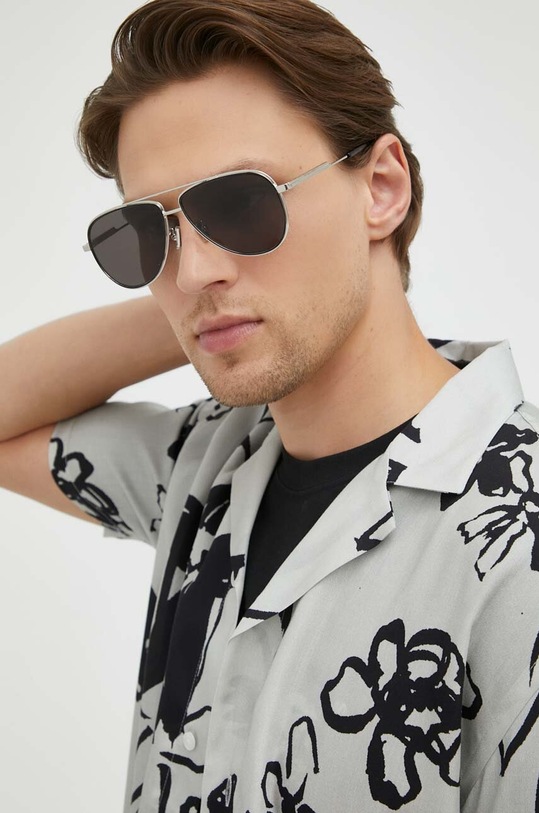 Bottega Veneta okulary przeciwsłoneczne jednolita srebrny BV1240S