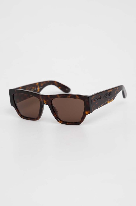 Alexander McQueen okulary przeciwsłoneczne AM0393S brązowy AA00