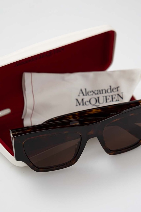 Alexander McQueen okulary przeciwsłoneczne AM0393S brązowy
