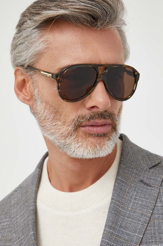 Сонцезахисні окуляри Gucci узорна з деталлю коричневий GG1286S