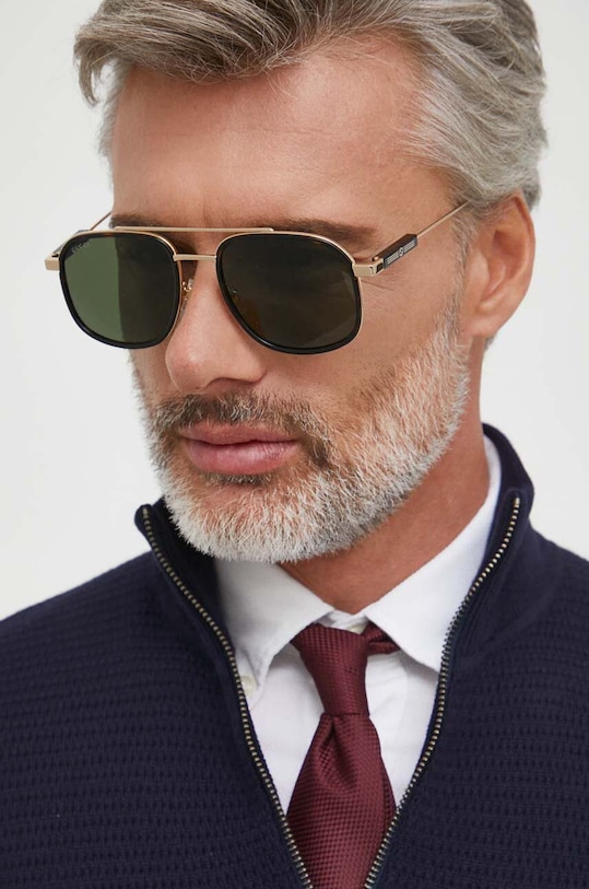 Gucci okulary przeciwsłoneczne pilotki czarny GG1310S