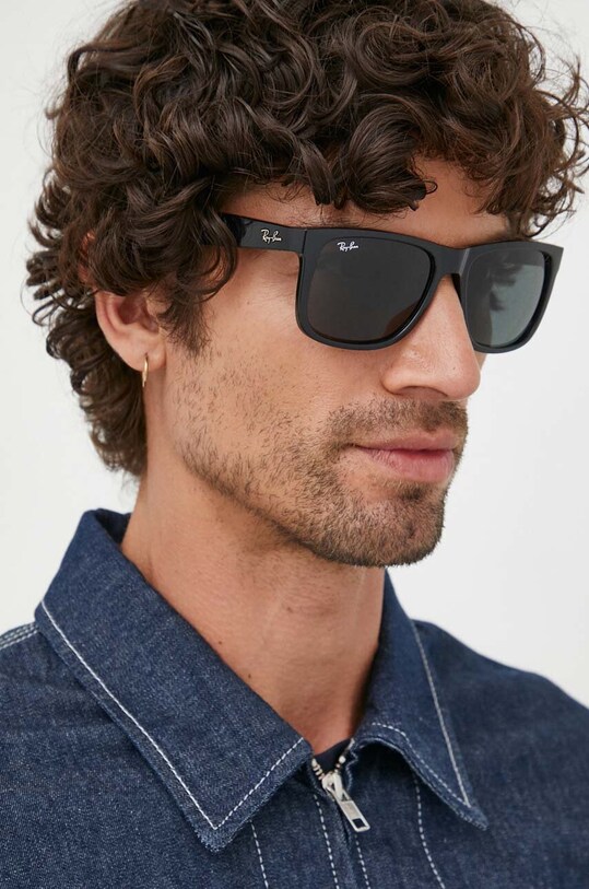Ray-Ban okulary przeciwsłoneczne JUSTIN jednolita czarny 0RB4165.601.71