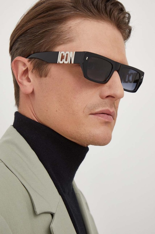 DSQUARED2 okulary przeciwsłoneczne prostokątne czarny ICON.0011/S