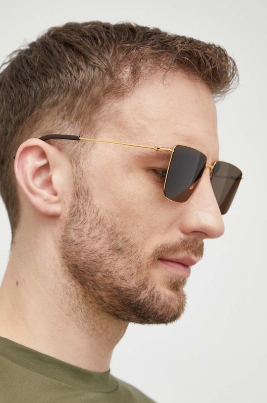 Bottega Veneta okulary przeciwsłoneczne jednolita złoty BV1267S