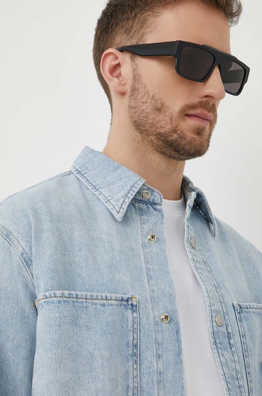 Gucci occhiali da sole a tinta unita nero GG1460S