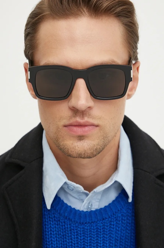 Saint Laurent occhiali da sole a tinta unita nero SL.617