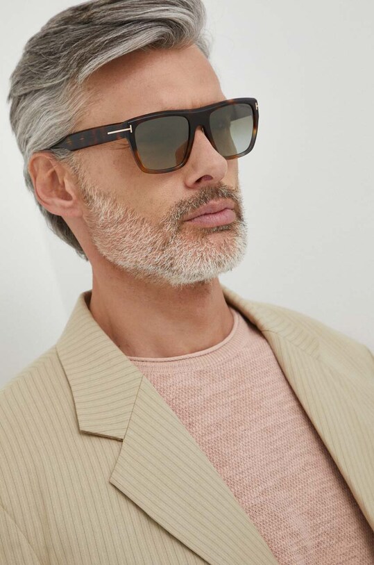 Tom Ford okulary przeciwsłoneczne gradientowa brązowy FT1077.5555G