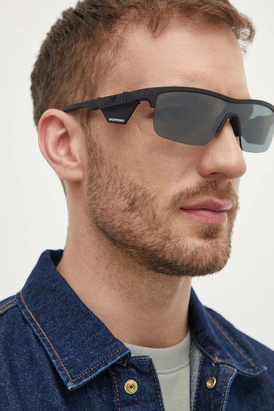 Emporio Armani okulary przeciwsłoneczne prostokątne czarny 0EA4218