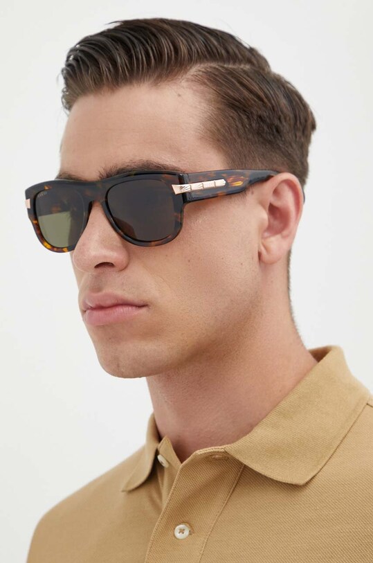 Gucci okulary przeciwsłoneczne prostokątne brązowy GG1517S