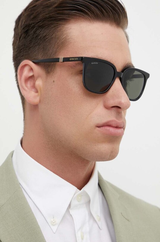 Gucci ochelari de soare dreptunghiular negru GG1493S