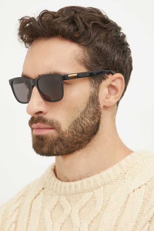 Gucci okulary przeciwsłoneczne prostokątne czarny GG0746S