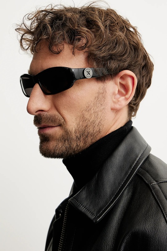 Balenciaga ochelari de soare dreptunghiular negru BB0408S