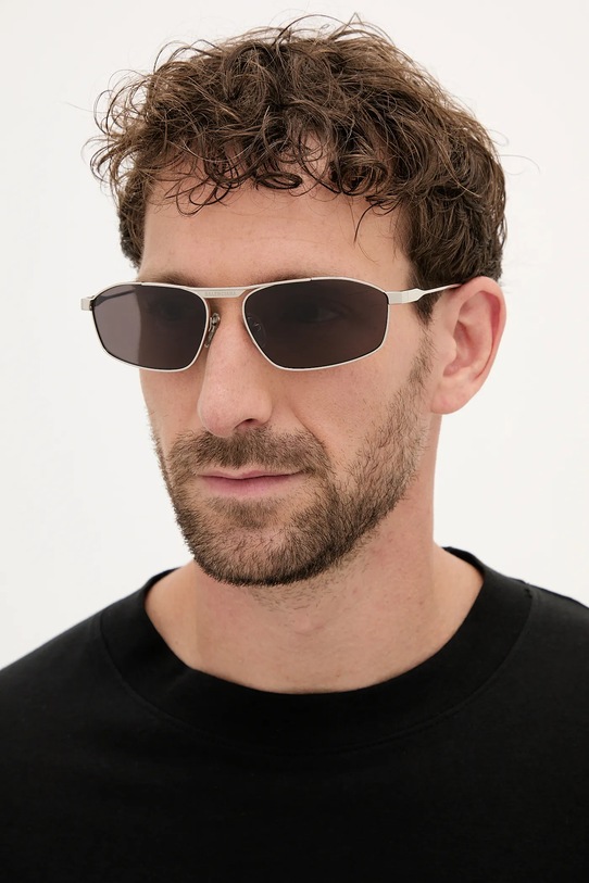 Balenciaga okulary przeciwsłoneczne jednolita srebrny BB0416S