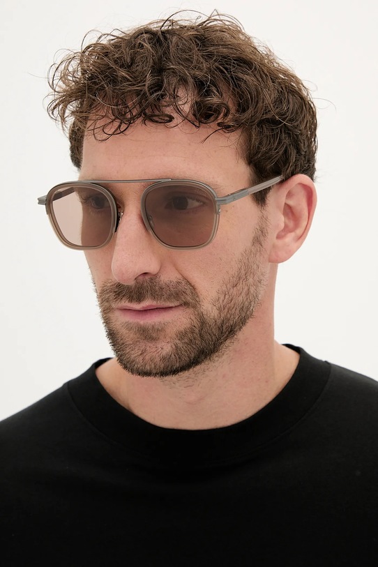 Zegna ochelari de soare transparent argintiu EZ0231.5145E