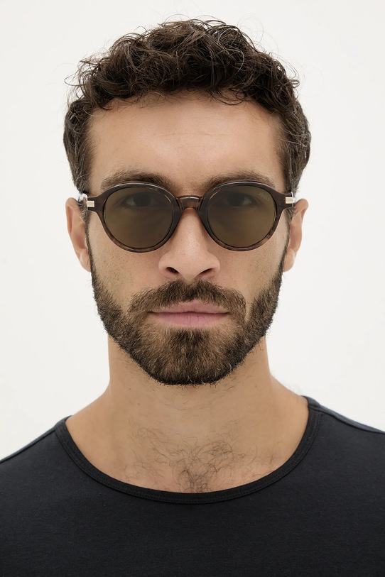 Zegna okulary przeciwsłoneczne EZ0253.5050N brązowy