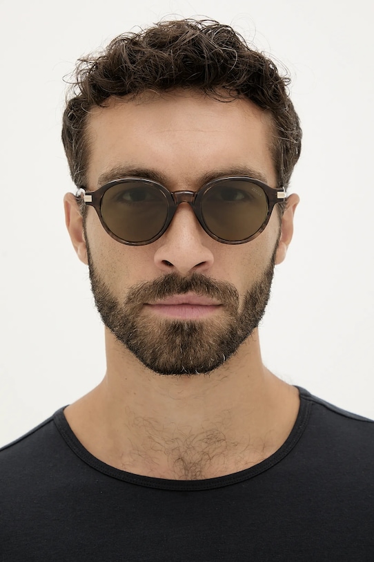 Sluneční brýle Zegna EZ0253.5050N hnědá